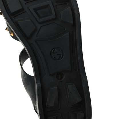 Gucci Rubber Mens Buckle Strap Stud Sandal 9 Black 9 of 10