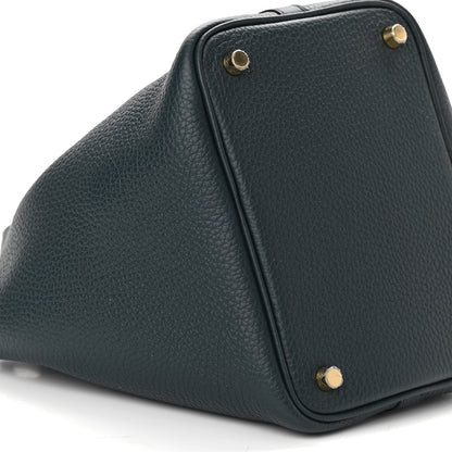 Hermes Taurillon Clemence Picotin Lock 18 PM Vert Cypress 9 of 11