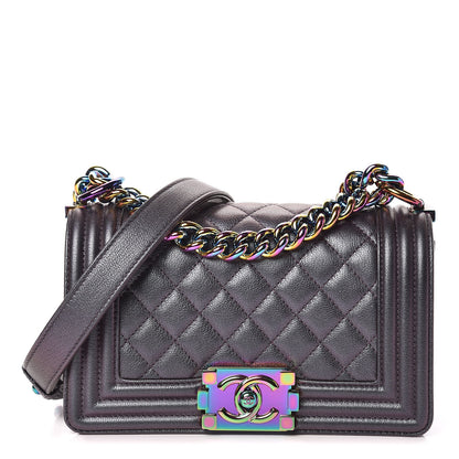 Chanel Iridescent Goatskin Quilted Small Boy Flap Purple 1 of 9