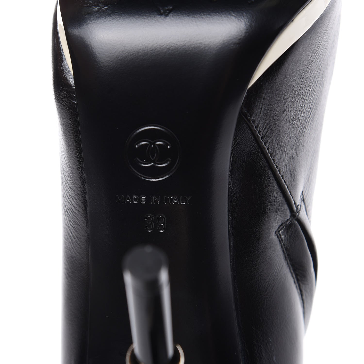 Chanel Crumpled Patent Calfskin Cap Toe Short Boots 39 Black 7 of 8