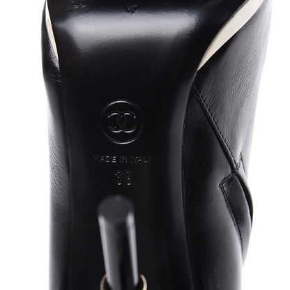 Chanel Crumpled Patent Calfskin Cap Toe Short Boots 39 Black 7 of 8