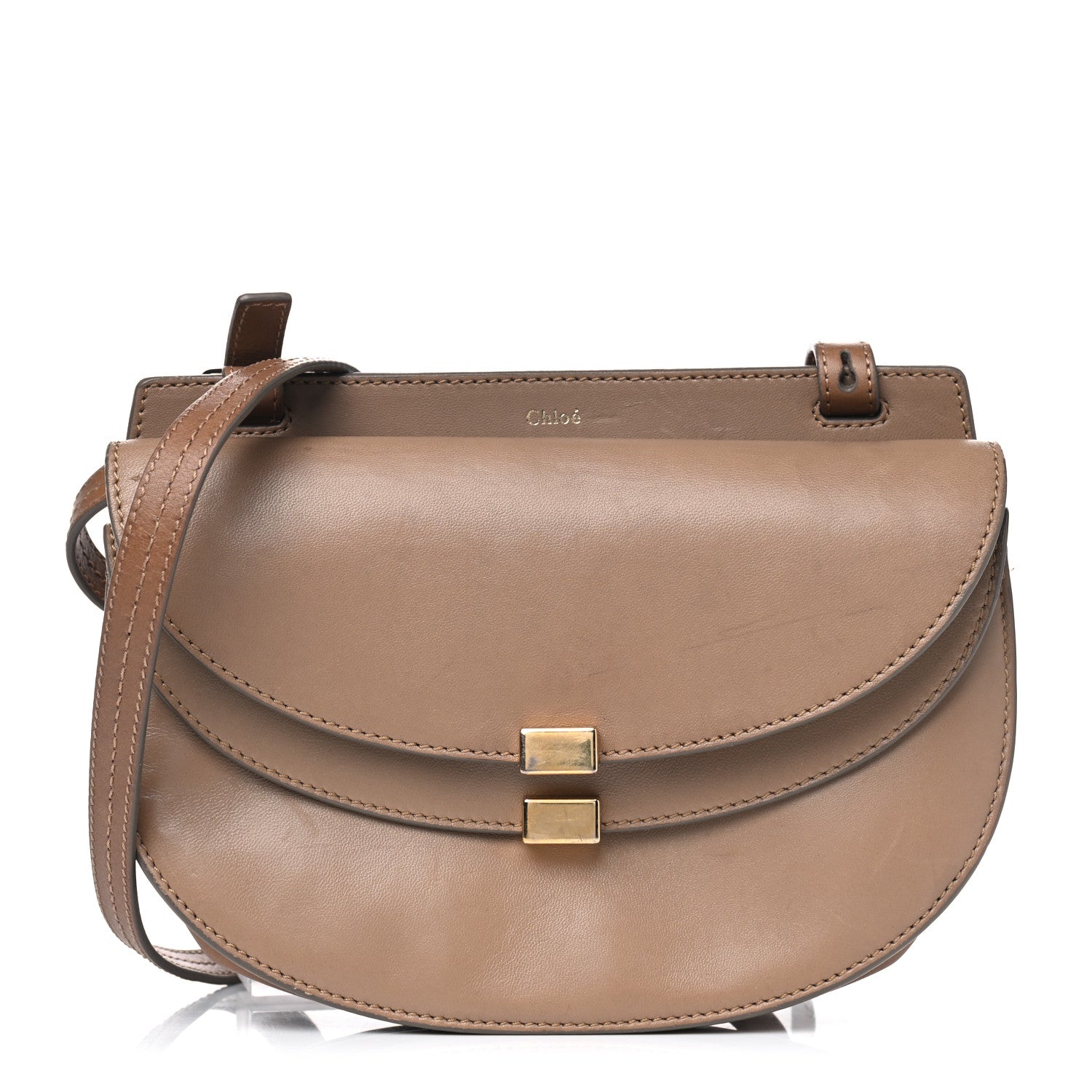 Chloe Calfskin Georgia Crossbody Bag Chestnut Cream 1 of 16