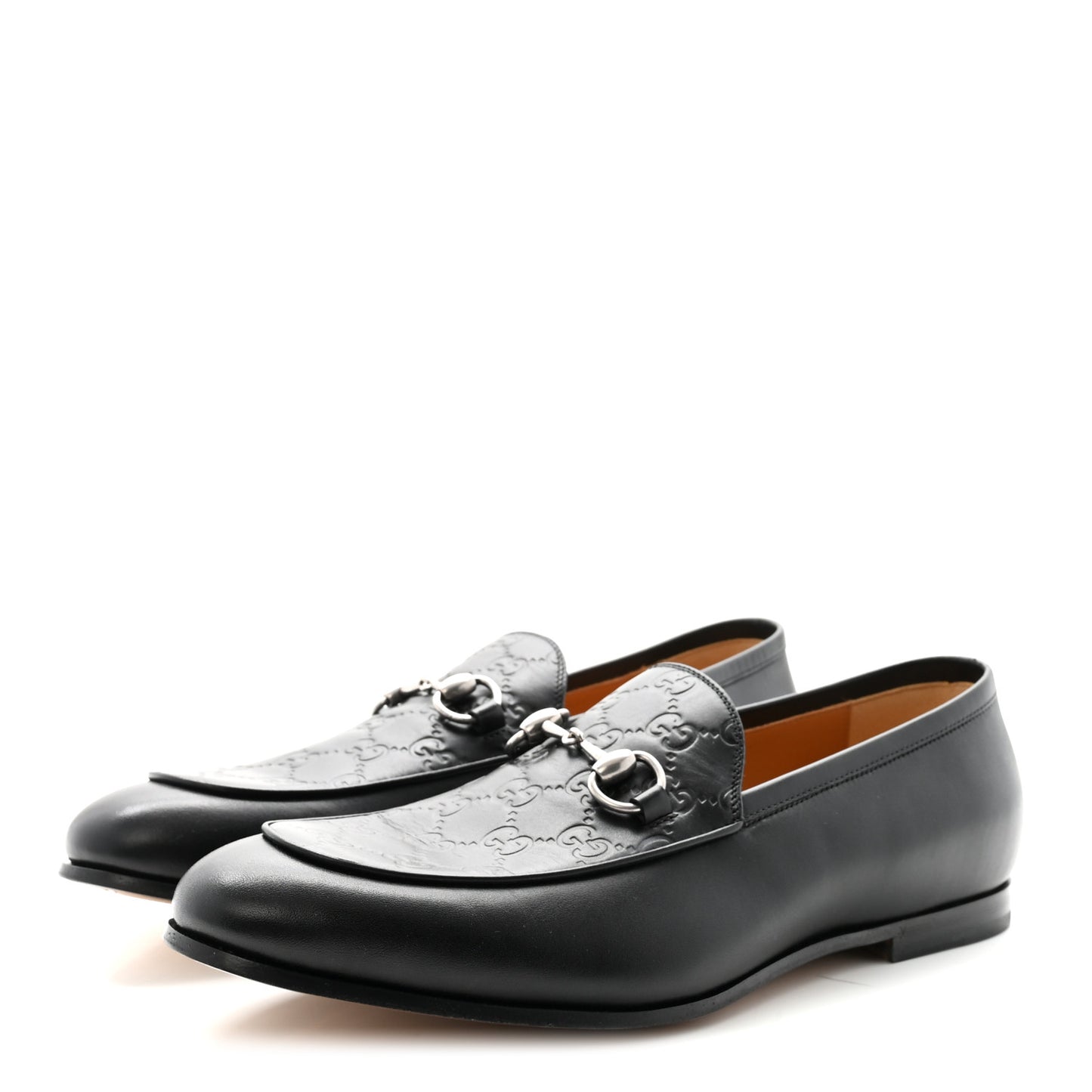 Real Betis Glamour GG Embossed Calfskin Mens Jordy Horsebit Loafers 9 Black
