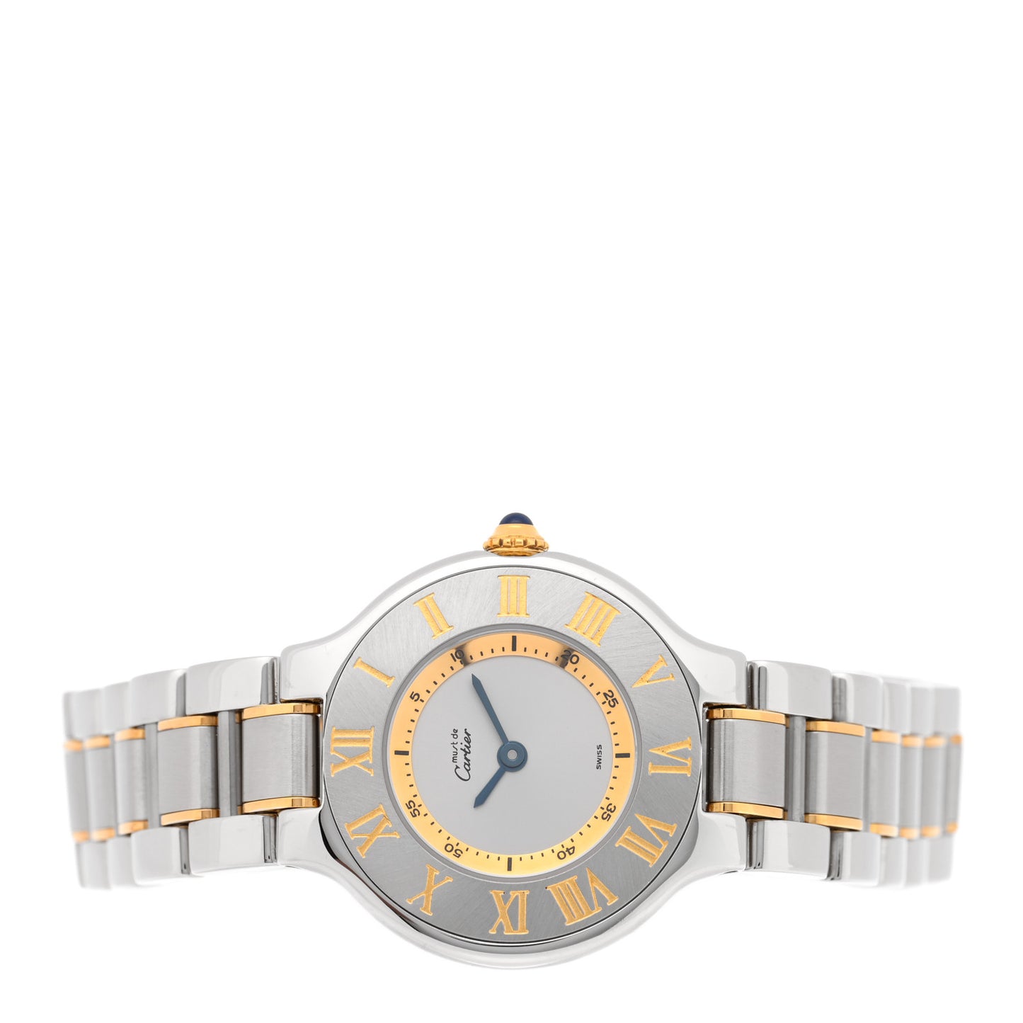Stainless Steel 18K Yellow Gold 28mm Must de 21 Quartz Watch
