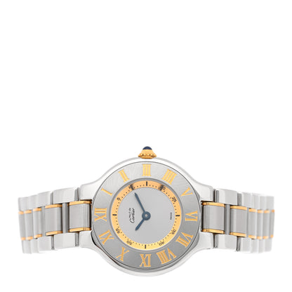 Cartier Stainless Steel 18K Yellow Gold 28mm Must de 21 Quartz Watch 2 of 4