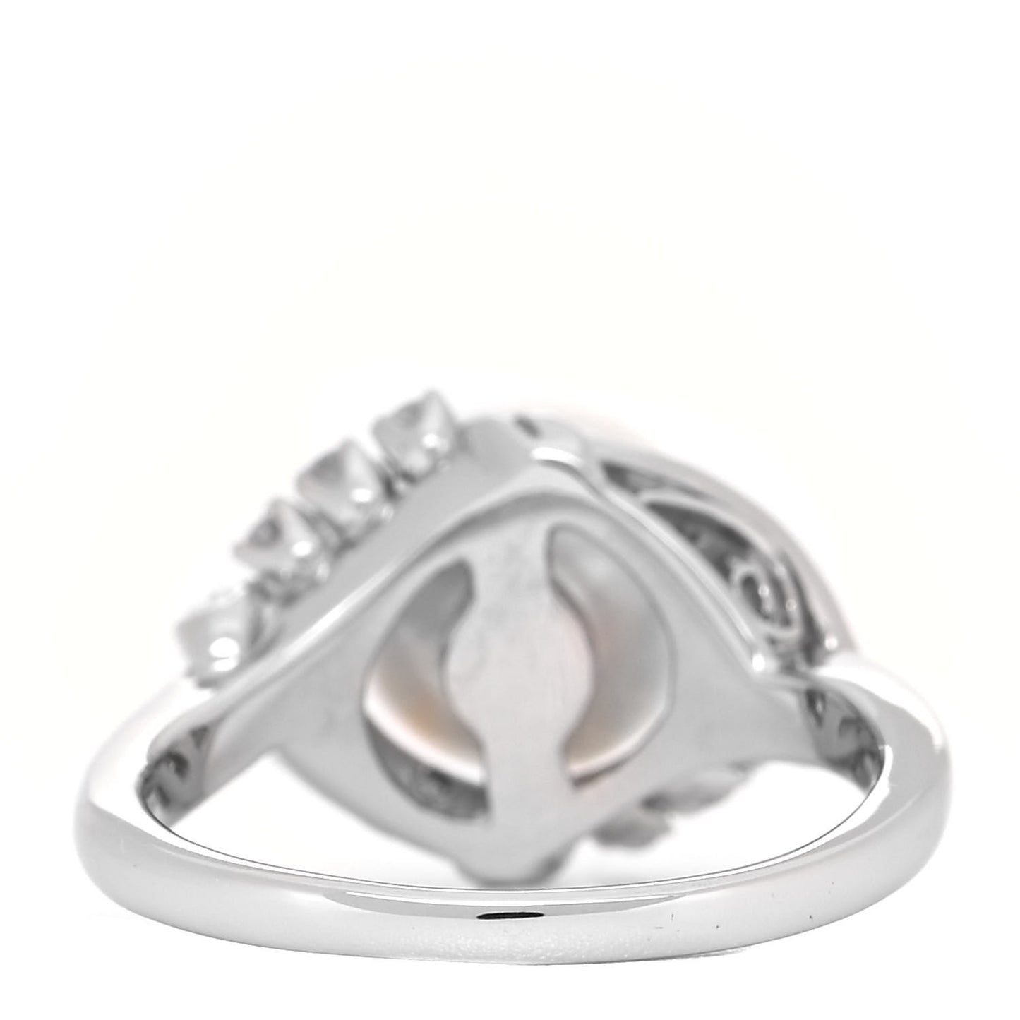 Platinum Diamond Akoya Pearl 8.5mm Cocktail Ring 49 5