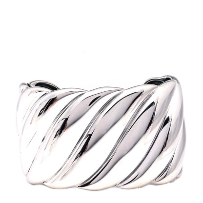 David Yurman Sterling Silver Wide Sculpted Cable Cuff Bracelet 1 of 5