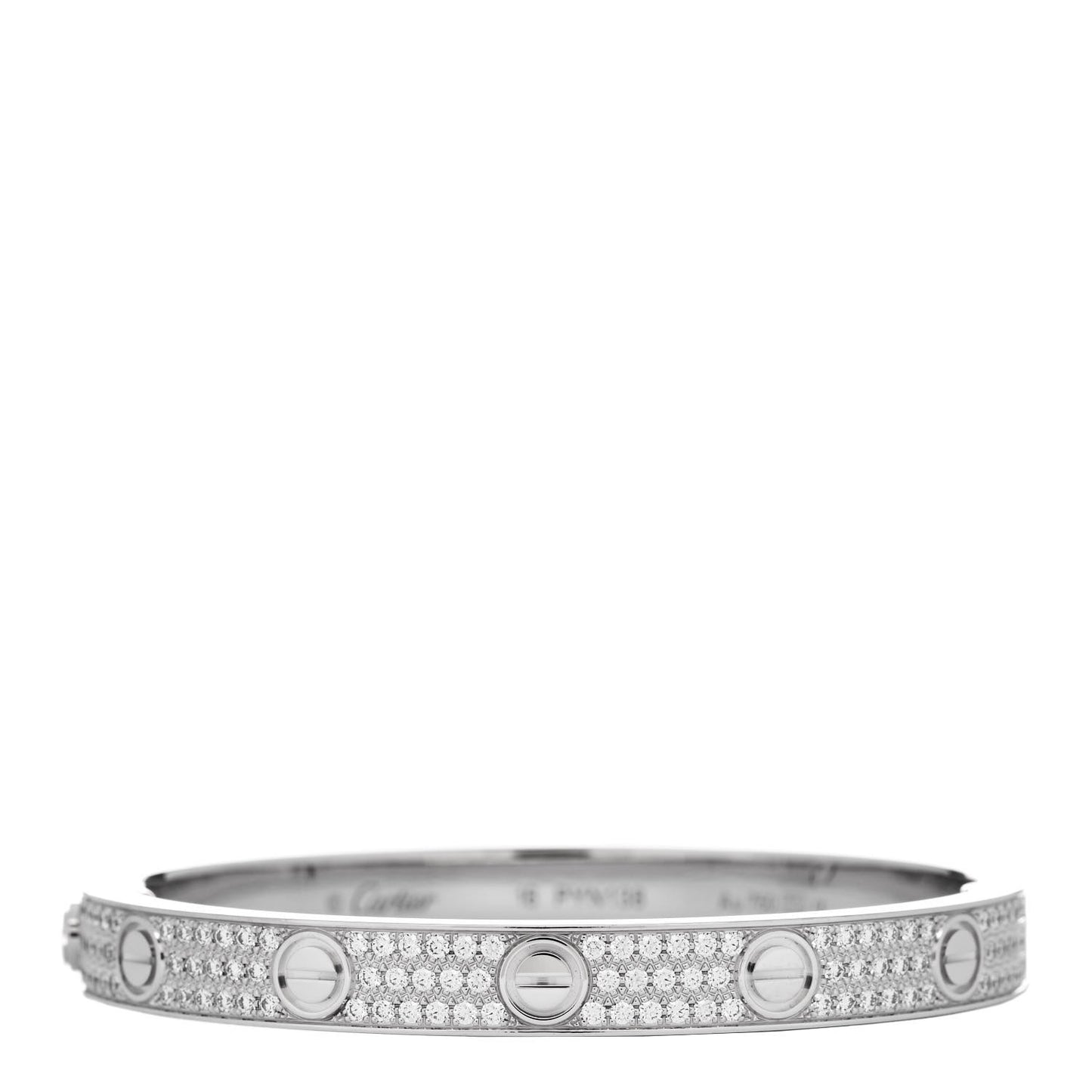 18K White Gold Diamond LOVE Paved Bracelet 16