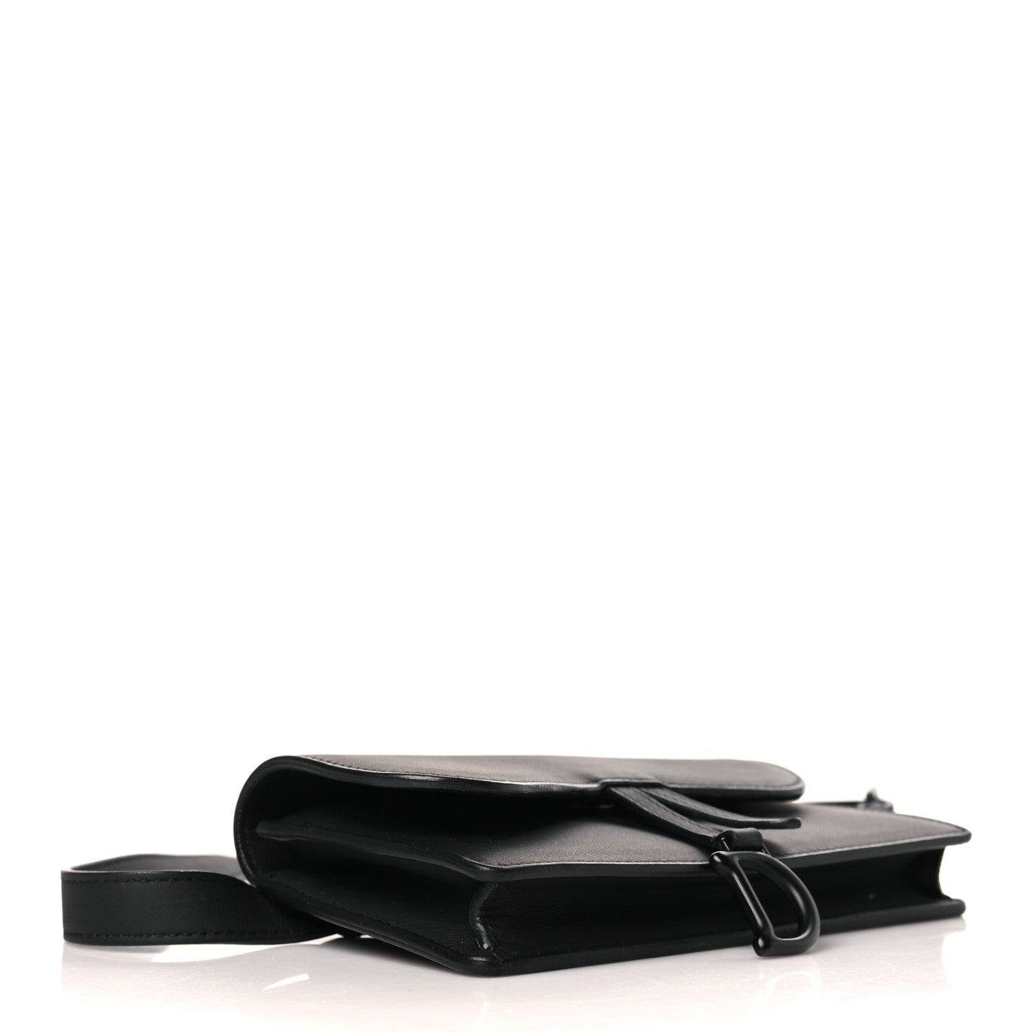 Christian Dior Ultra Matte Calfskin Saddle Belt Clutch Black 4 of 10