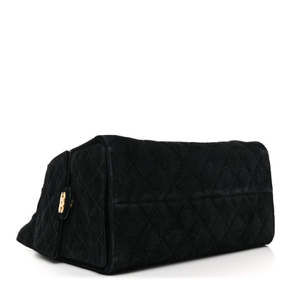 Chanel Suede Quilted Medium Chanel 25 Handbag Black 5 of 13