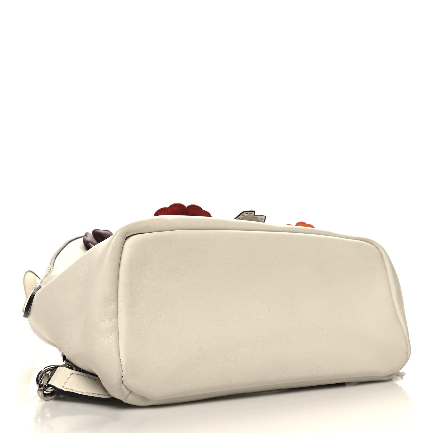 Fendi Vitello Dolce Flowerland Studded Mini Backpack White Ice Multicolor 4 of 11