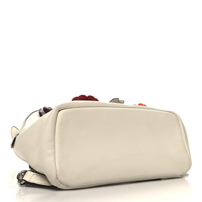 Fendi Vitello Dolce Flowerland Studded Mini Backpack White Ice Multicolor 4 of 11
