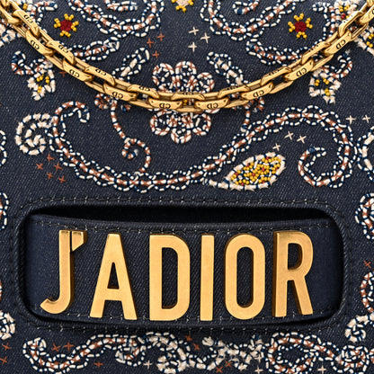 Christian Dior Denim Bead Embroidered J'Adior Chain Flap Bag Blue Multicolor 8 of 11