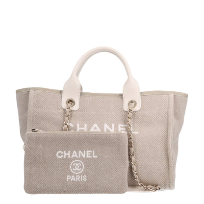 Chanel Mixed Fibers Calfskin Small Deauville Tote Grey 3 of 11