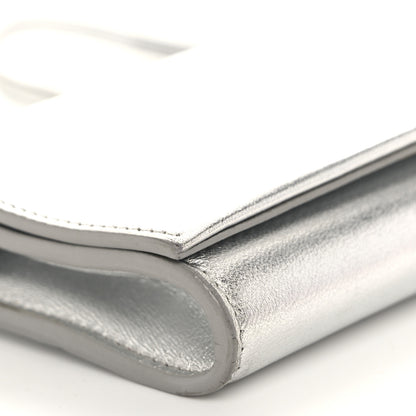 Saint Laurent Metallic Nappa Silk Fetiche Clutch Argento 8 of 11
