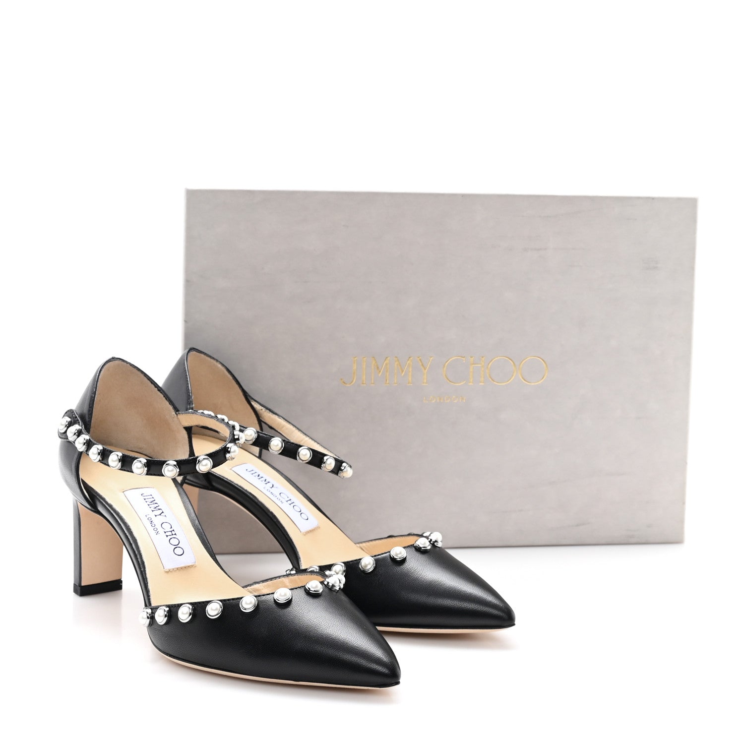 Jimmy Choo Nappa Pearl Leema 65 Pumps 37 Black 9 of 9