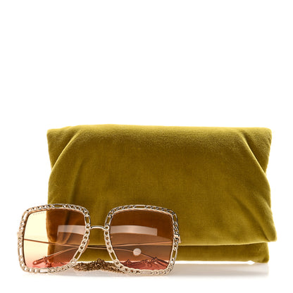 Gucci Square Frame Oversized Sunglasses GG1033S Gold Orange 7 of 7