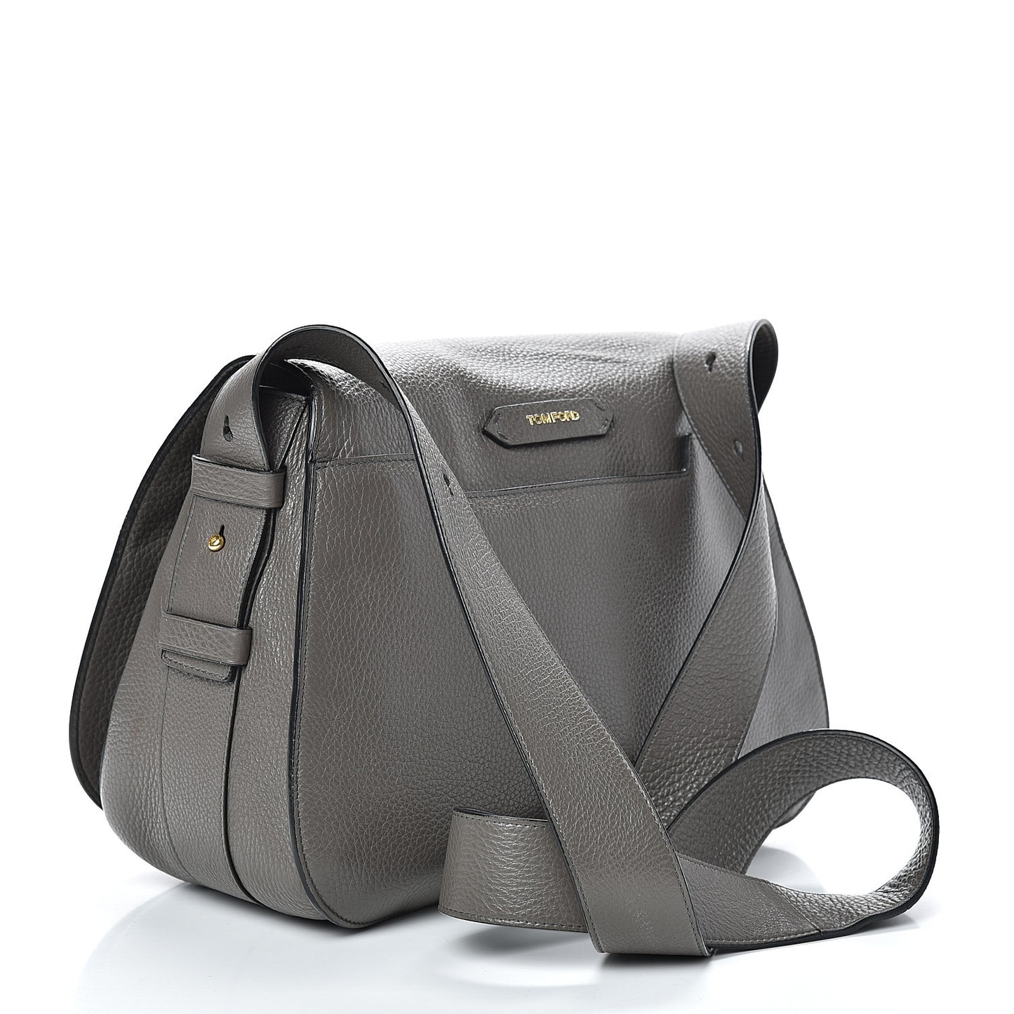 Grained Calfskin Soft Jennifer Saddle Bag Graphite