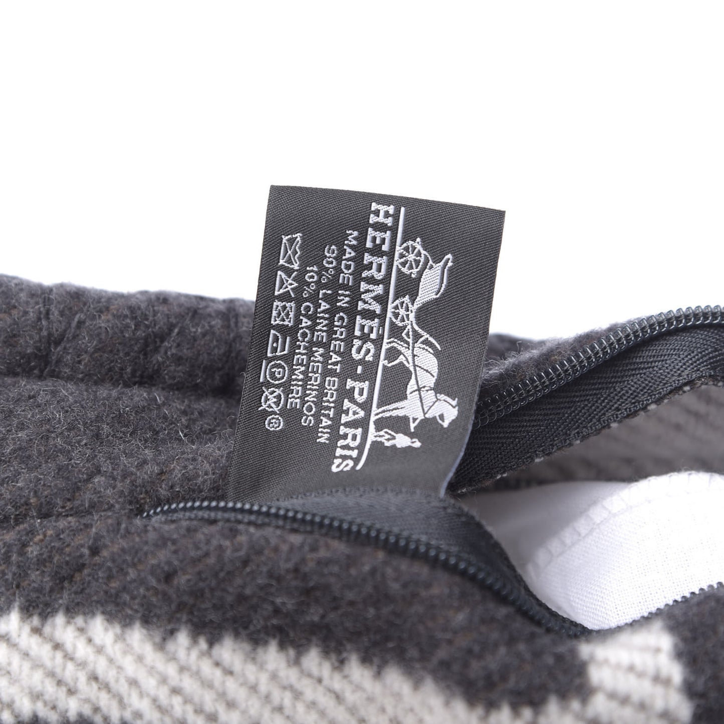 Wool Cashmere Avalon Pillow PM Ecru Gris Fonce