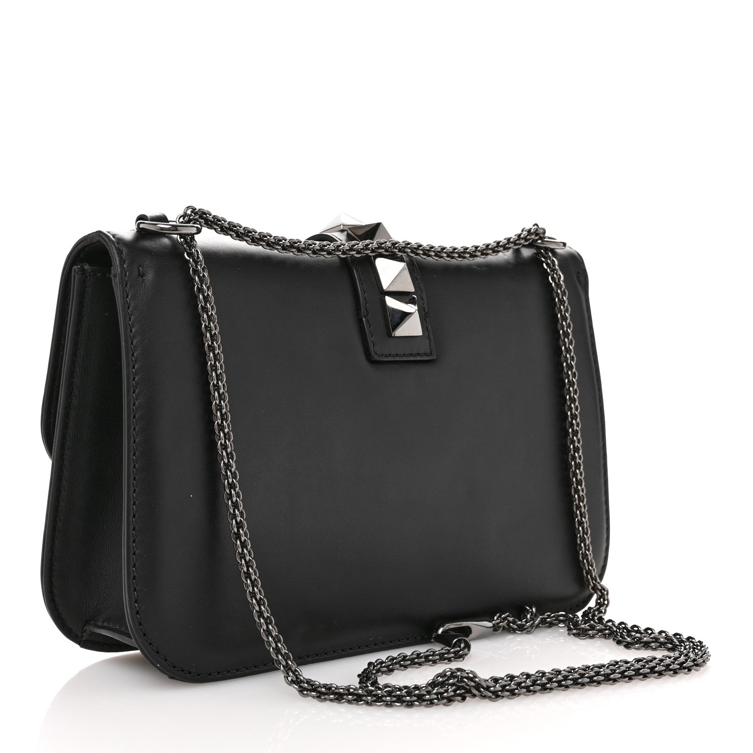 Valentino Garavani Vitello Medium Glam Lock Rockstud Flap Black 3 of 11