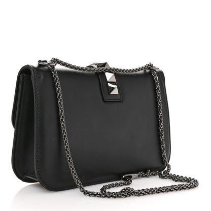 Valentino Garavani Vitello Medium Glam Lock Rockstud Flap Black 3 of 11