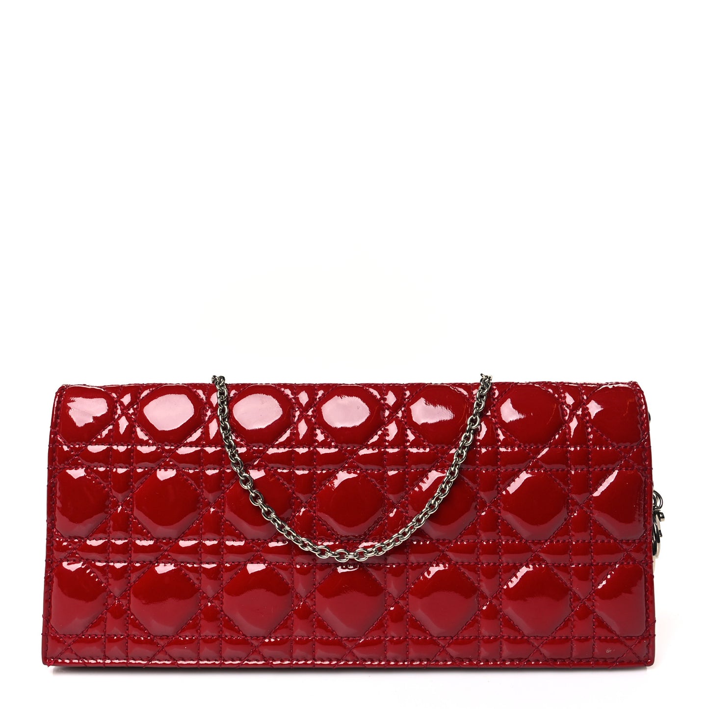 Patent Cannage Lady Dior Convertible Clutch Red