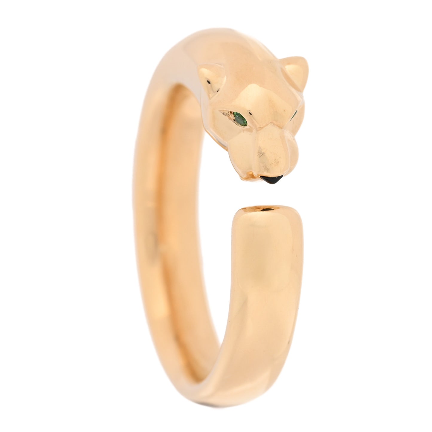 18K Yellow Gold Tsavorite Onyx Panthere De Cartier Ring 57 8