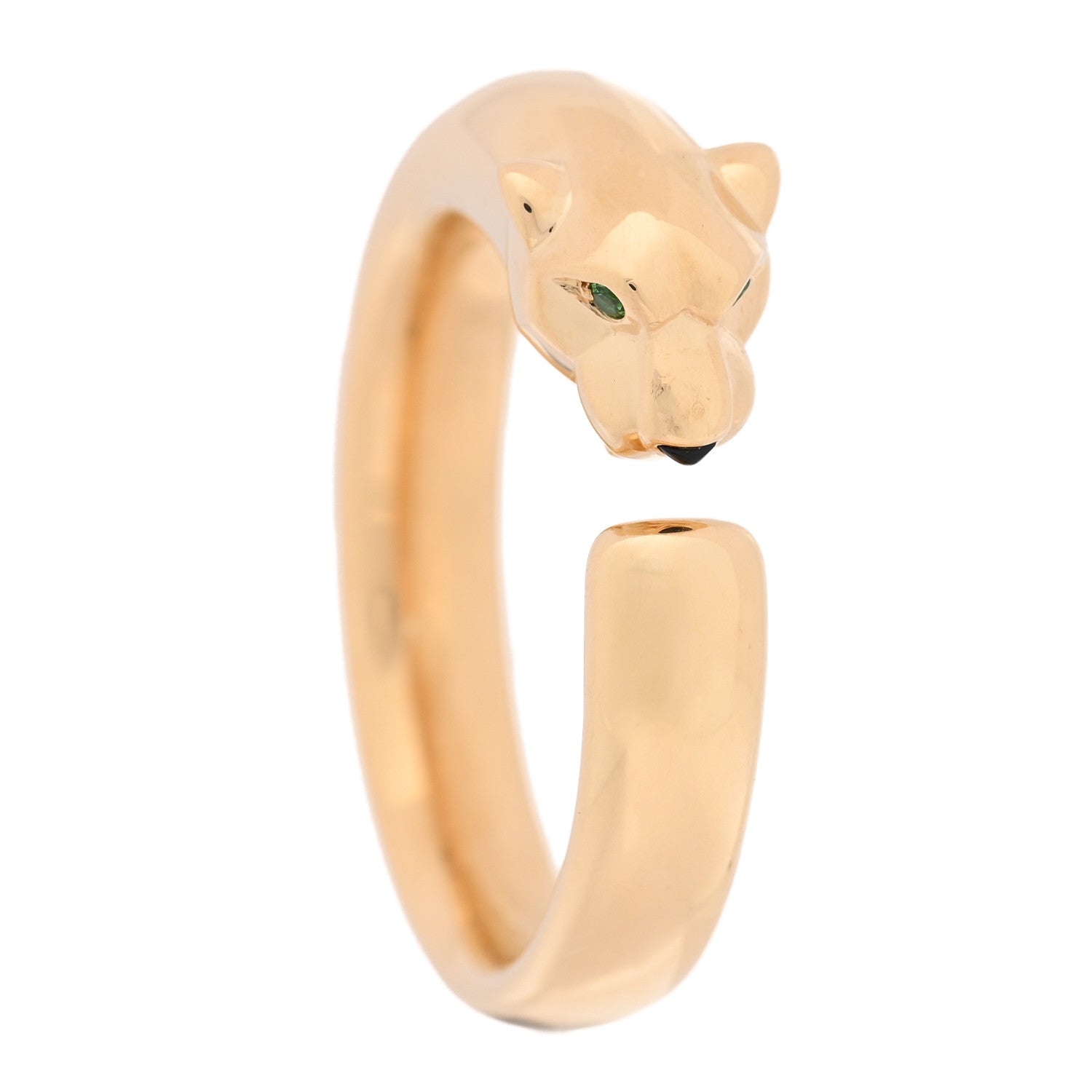Cartier 18K Yellow Gold Tsavorite Onyx Panthere De Cartier Ring 57 8 1 of 5