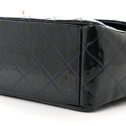 Chanel Patent Quilted Maxi Single Flap Blue 10 of 14