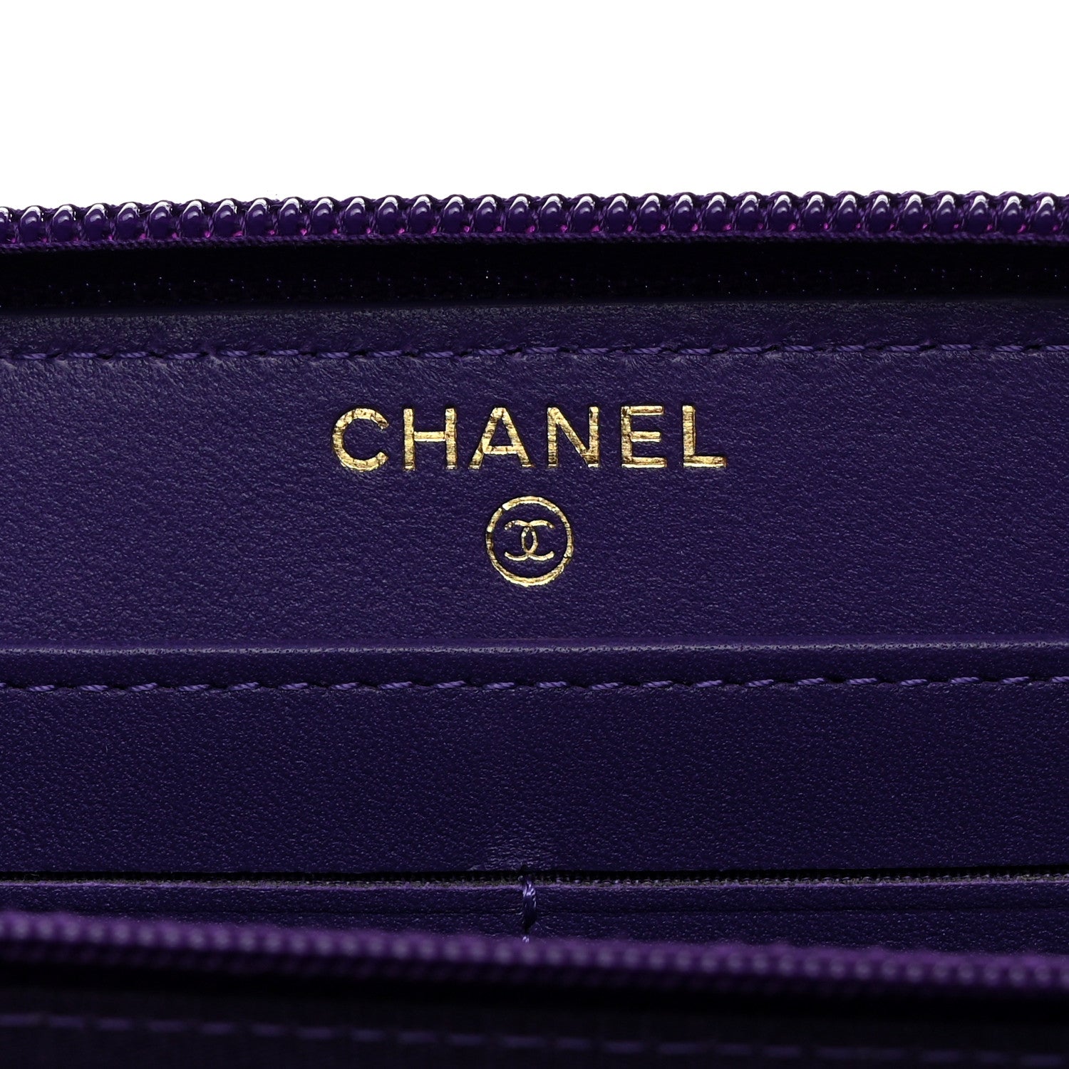 Chanel Lambskin Quilted Boy Zip Around Wallet Purple 6 of 8