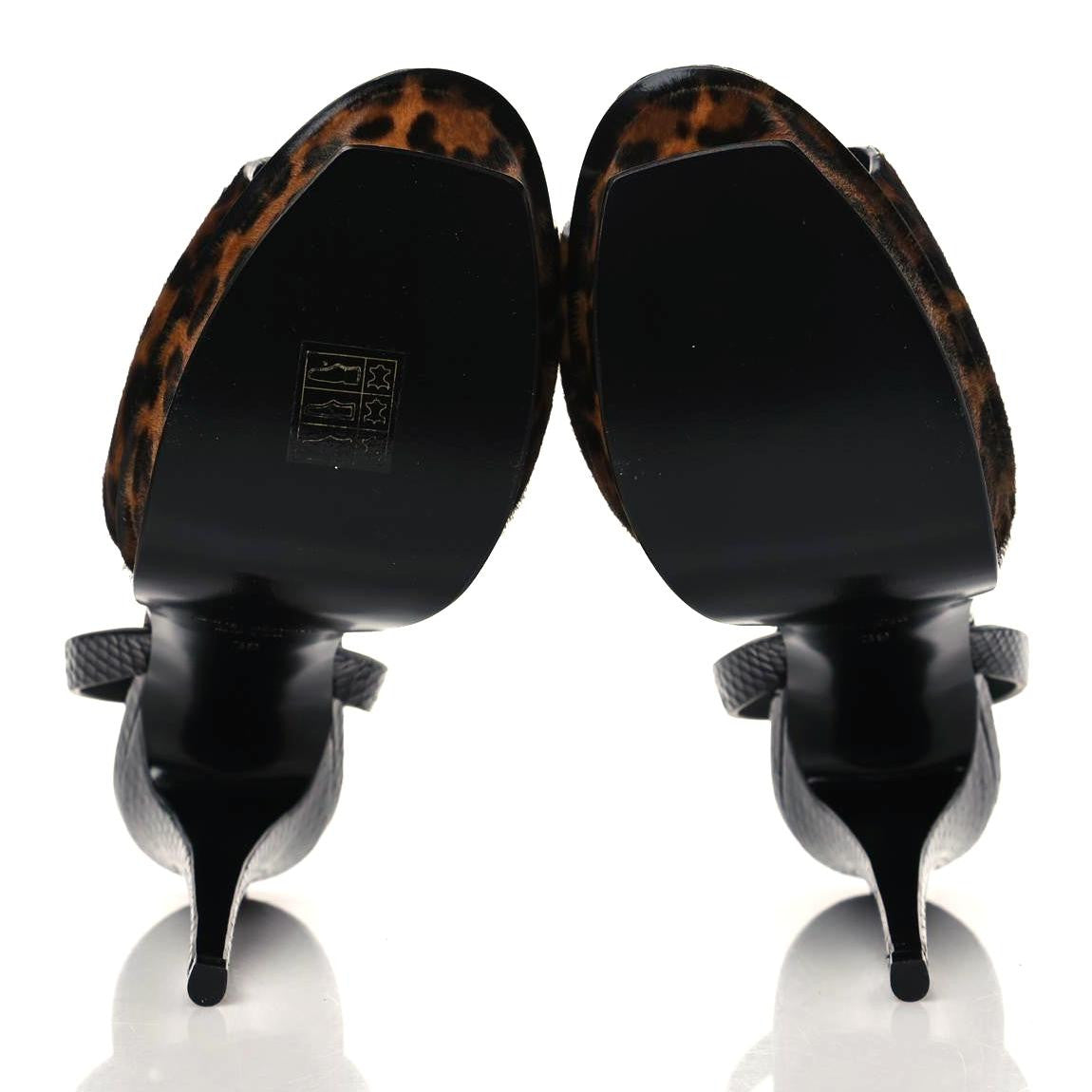 Saint Laurent Pony Hair Leopard Print Tribute 105 Platform Sandals 39 Naturale 6 of 10