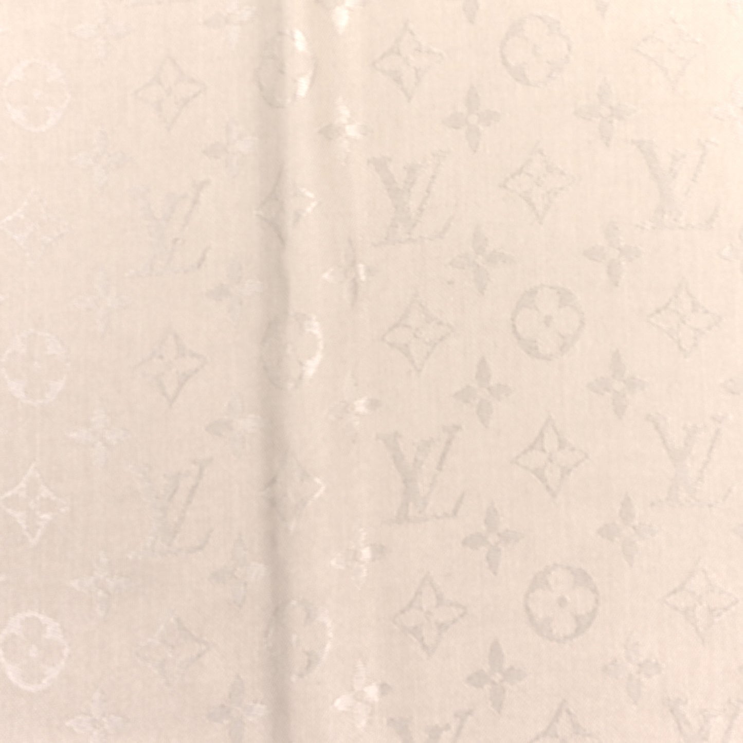 Silk Wool Monogram Shawl Greige
