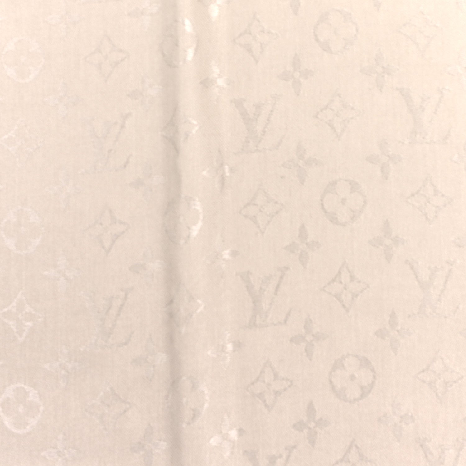 Louis Vuitton Silk Wool Monogram Shawl Greige 3 of 4