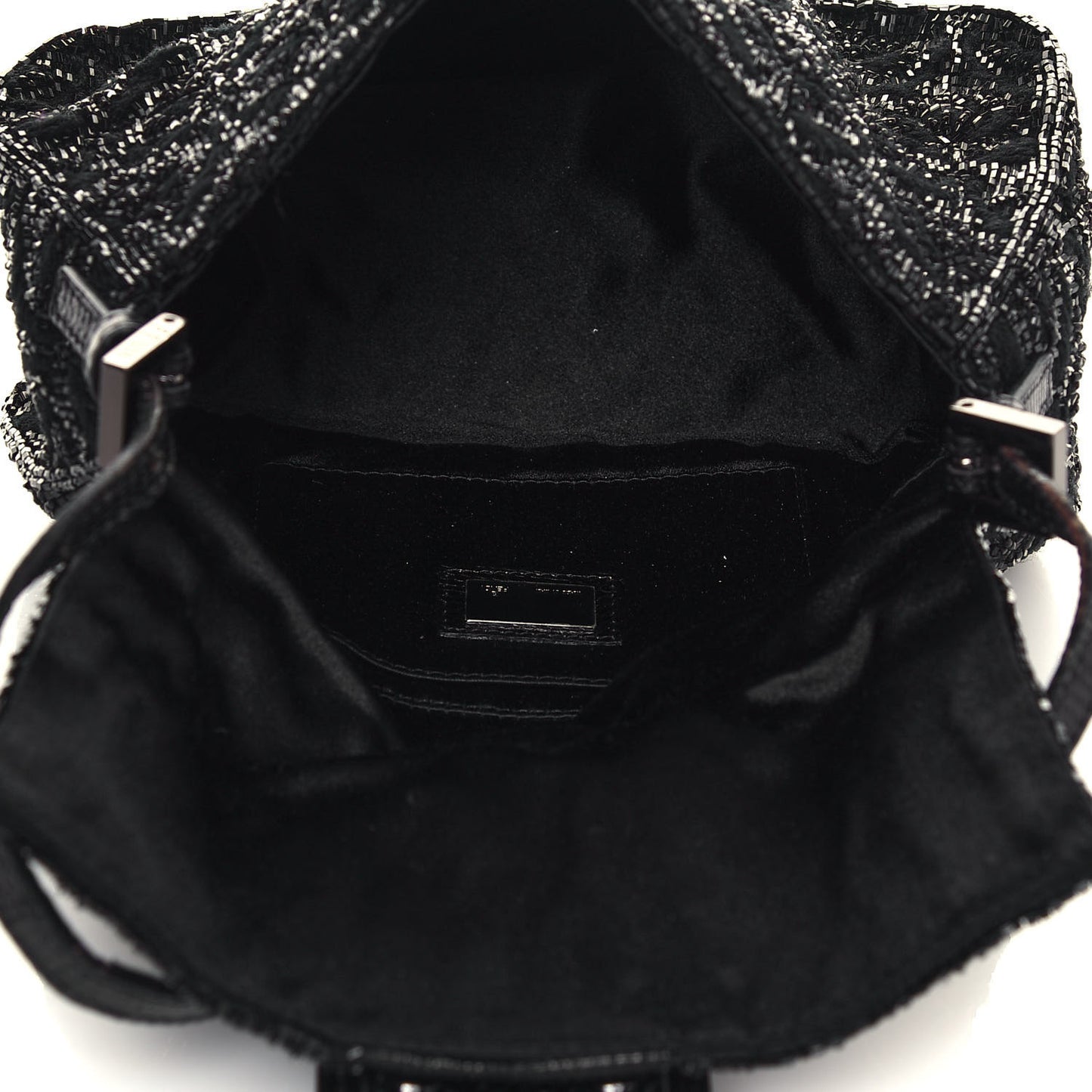Lizard Beaded Mini Mama Baguette Black