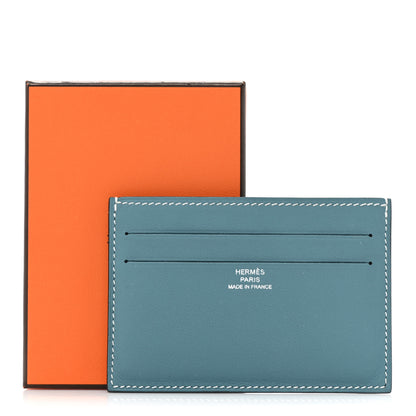 Hermes Swift Citizen Twill Card Case New Bleu Jean 10 of 10