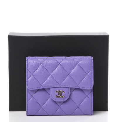 Chanel Caviar Quilted Compact Flap Wallet Purple 9 of 9