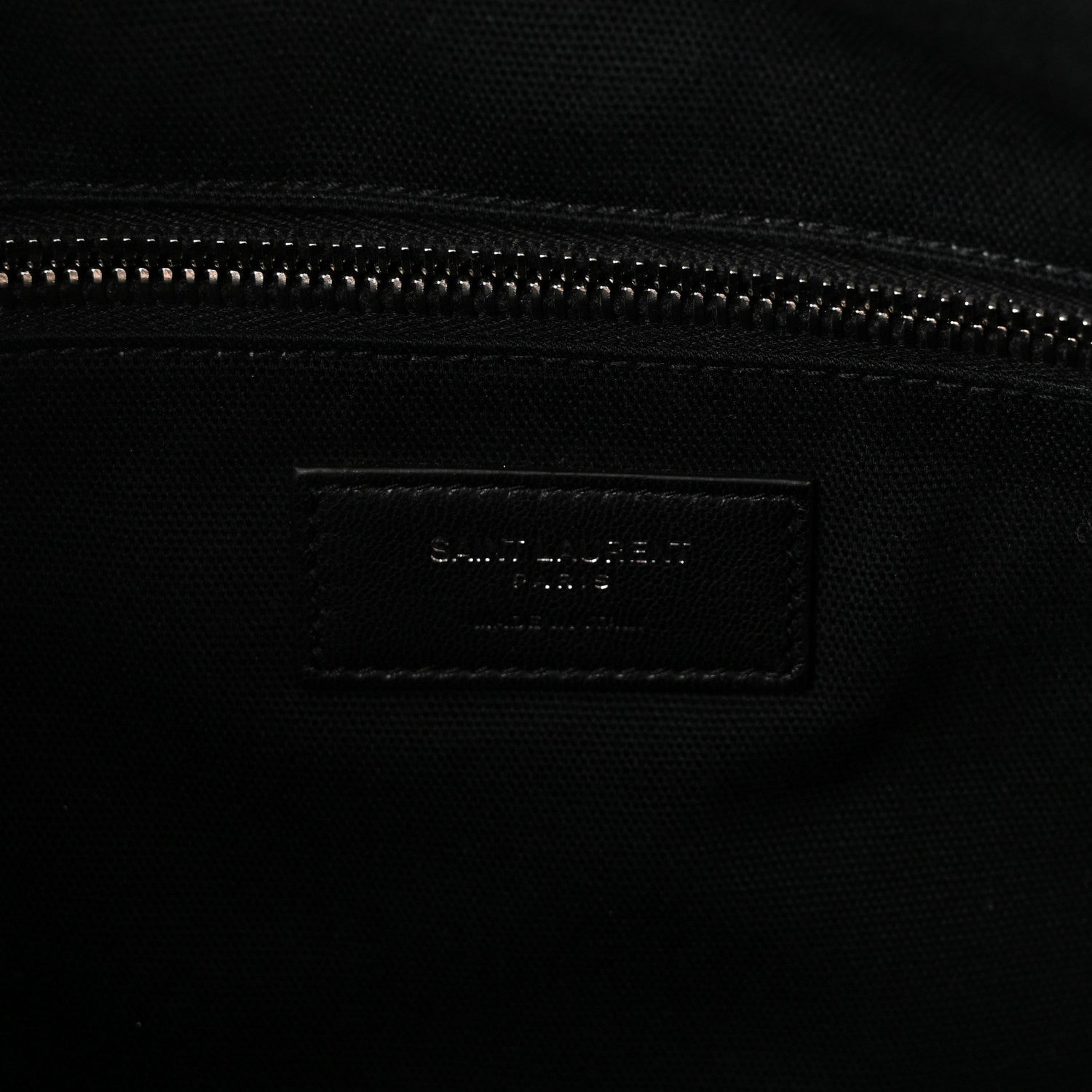 Saint Laurent Calfskin Crocodile Embossed Large Convertible ID Bag Black 6 of 9