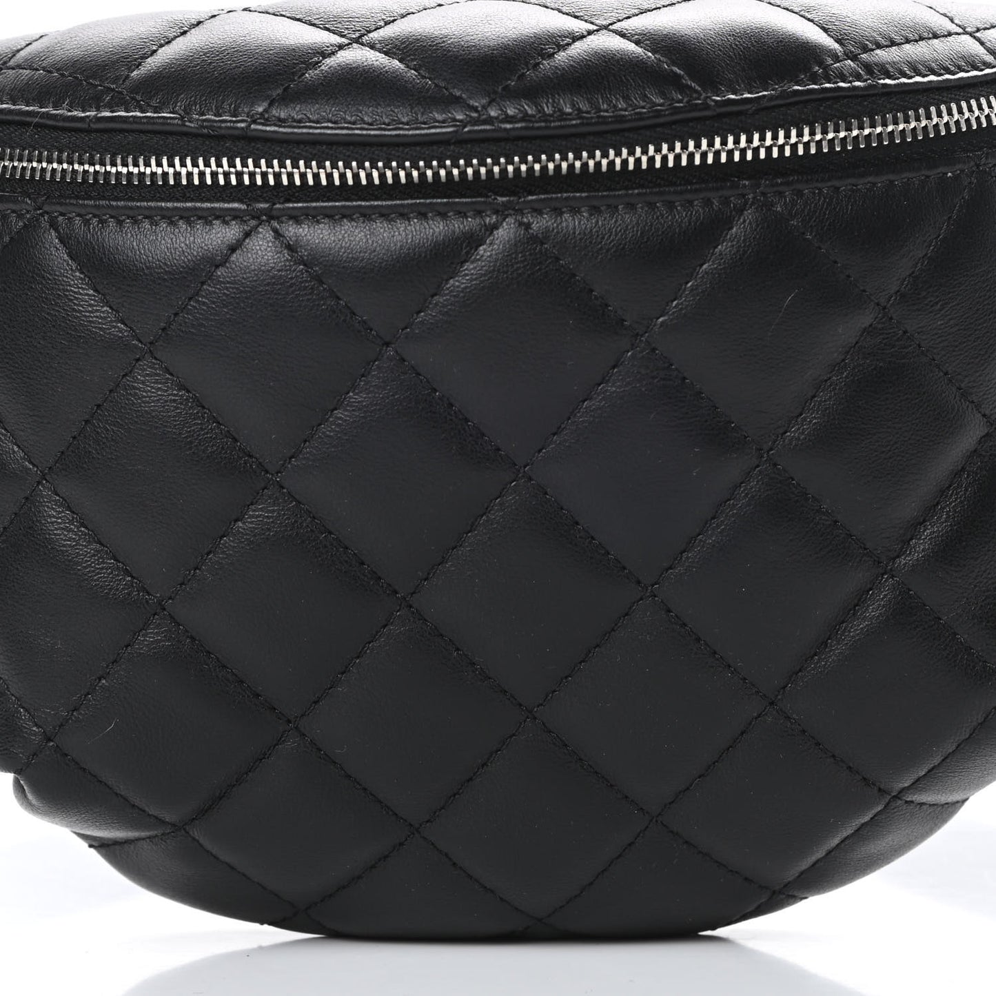 Calfskin Quilted Waist Belt Bag Black