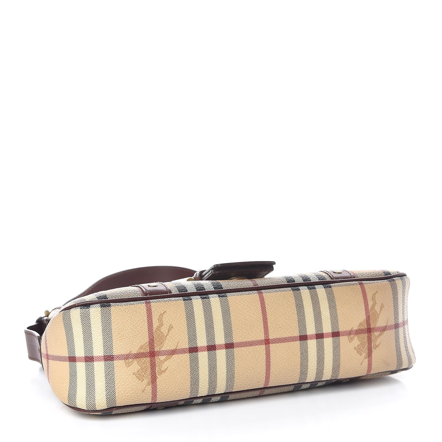Burberry Haymarket Check Buckle Satchel Brown 4 of 11