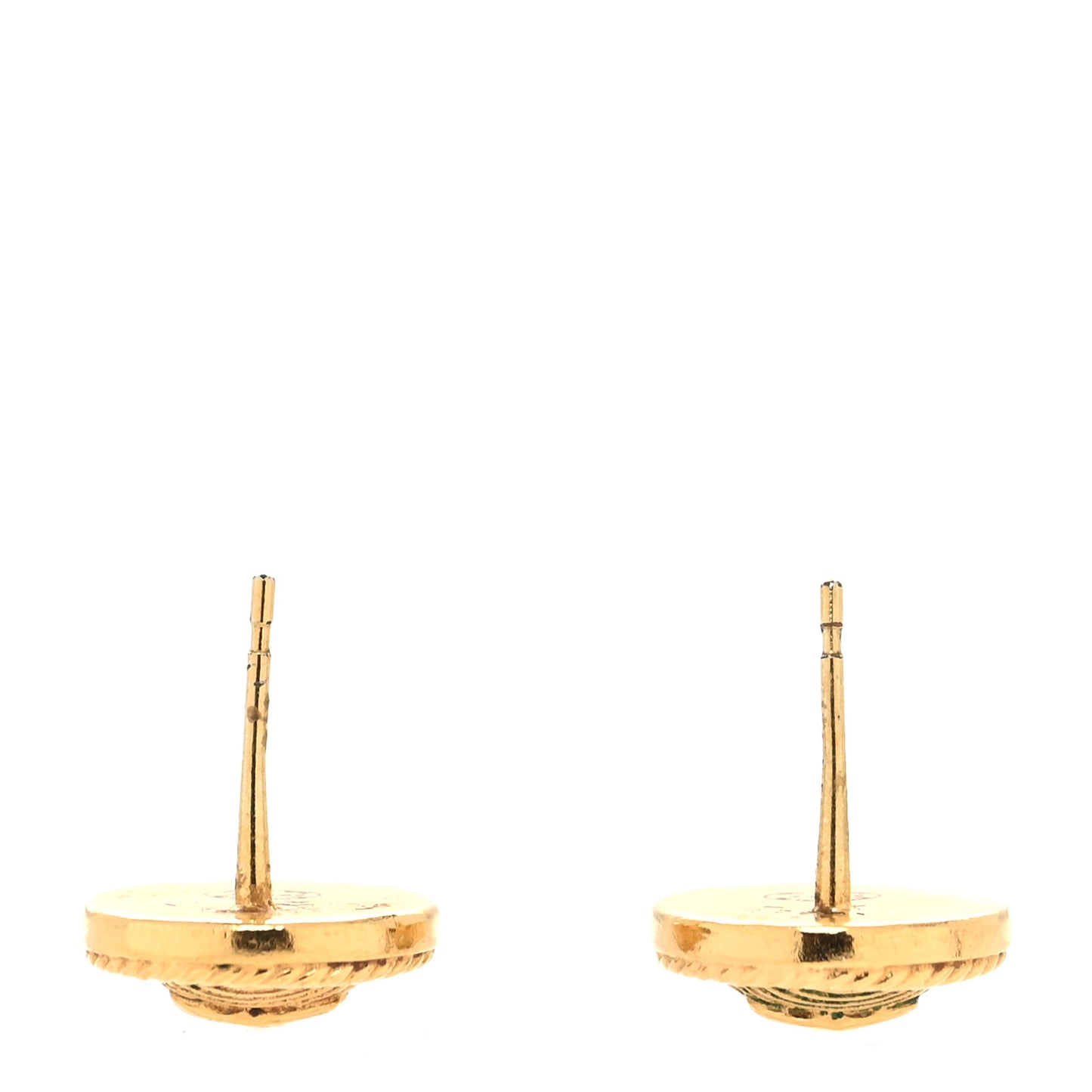 cc button earrings Gold