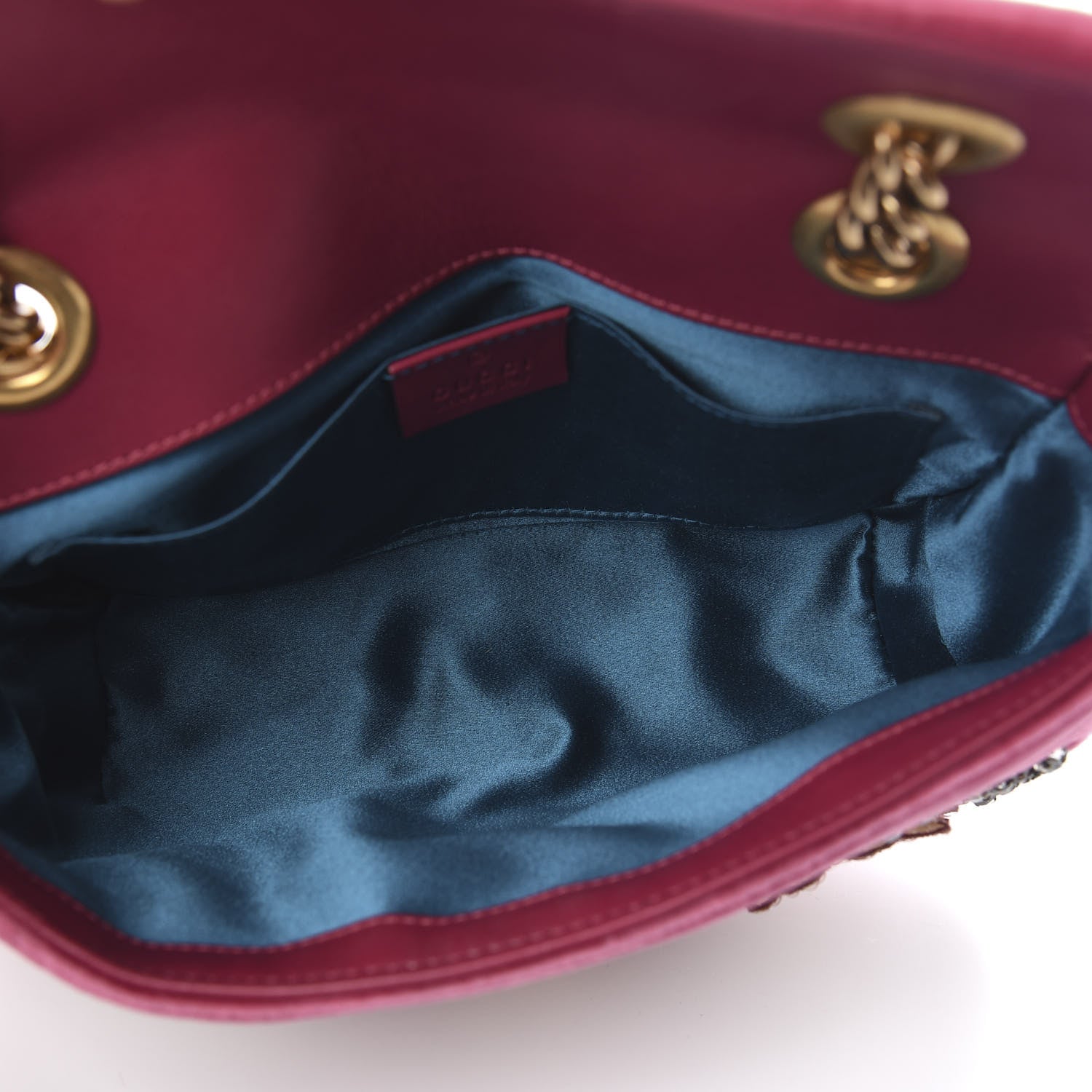 Gucci Velvet Matelasse Embroidered Mini GG Marmont Shoulder Bag Light Raspberry Rose 5 of 10