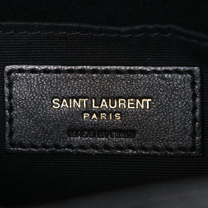 Saint Laurent Grain De Poudre Matelasse Chevron Quilted Round Vinyle Camera Bag Black 6 of 11