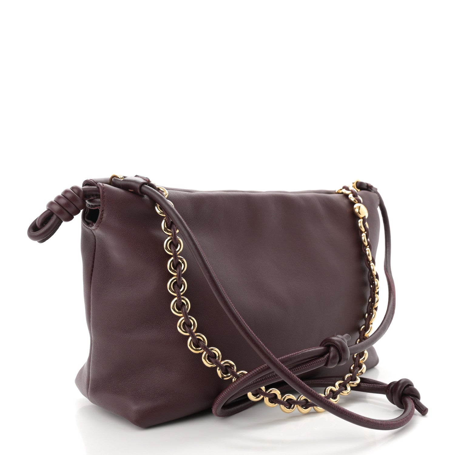Loewe Mellow Nappa Medium Donut Chain Flamenco Knot Clutch Dark Burgundy 3 of 11