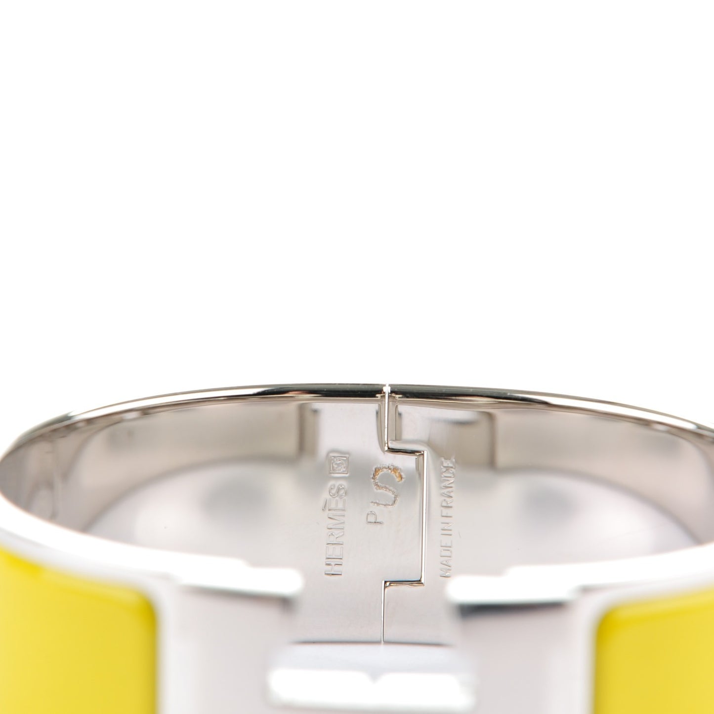 Enamel Clic Clac H Wide Bracelet PM Chartreuse