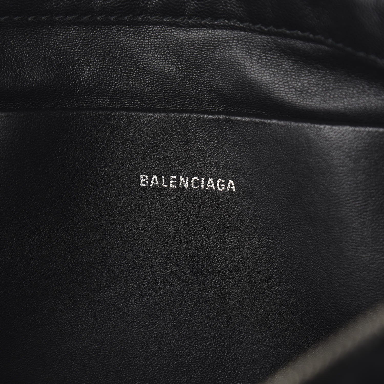 Balenciaga Sheepskin Shearling Contrasted Logo Large Zip Pouch Black 7 of 8