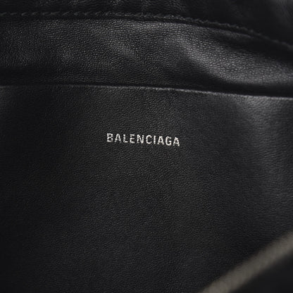 Balenciaga Sheepskin Shearling Contrasted Logo Large Zip Pouch Black 7 of 8