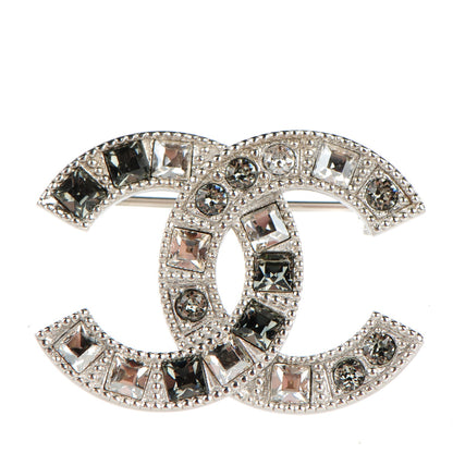 Chanel Crystal Baguette CC Brooch Grey Silver 1 of 5