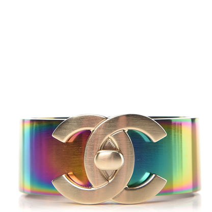 Chanel Metal Iridescent CC Cuff M Gold 1 of 5