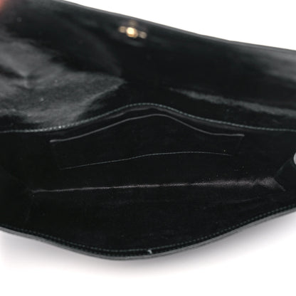 Saint Laurent Textured Patent Monogram Large Belle De Jour Clutch Black 8 of 11