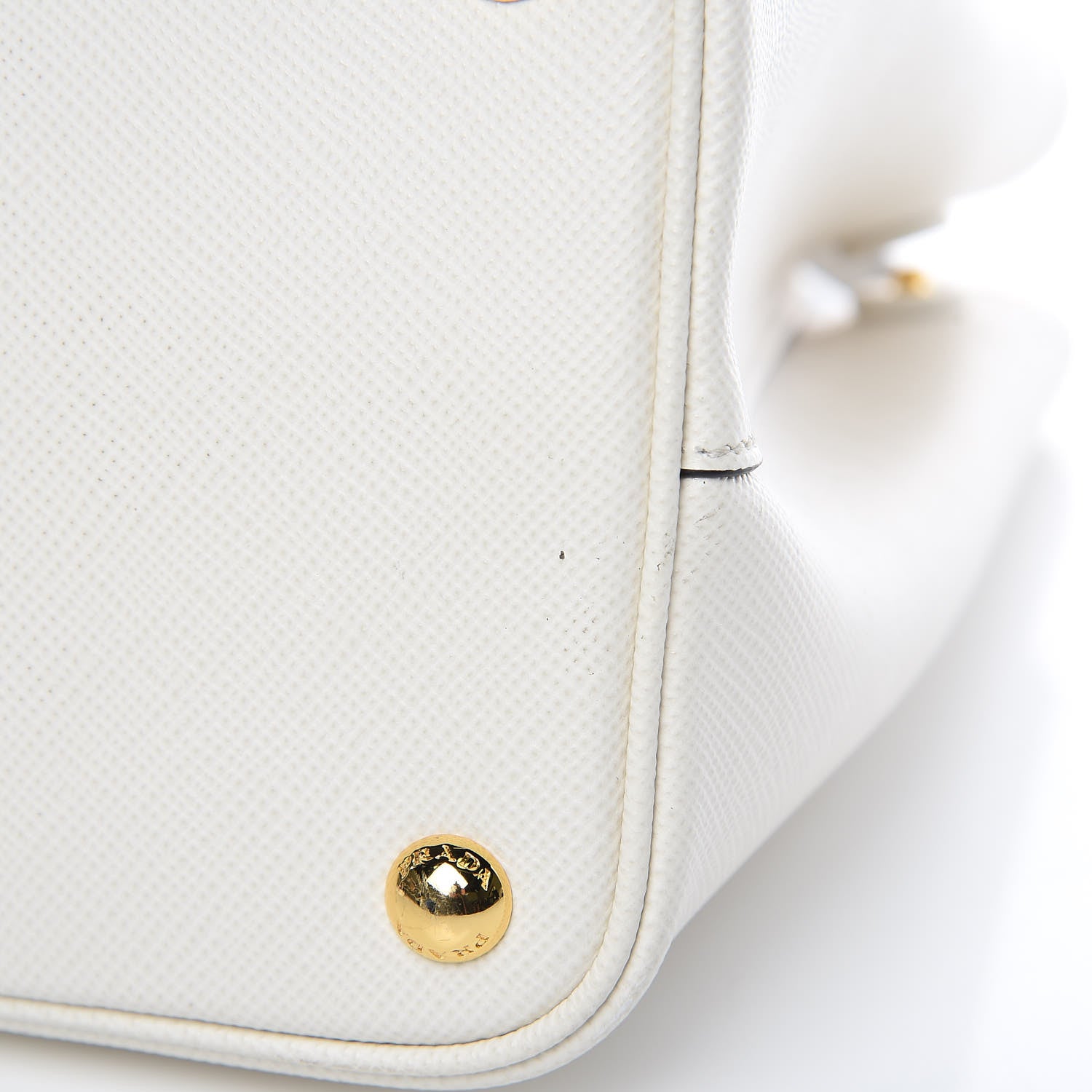 Prada Saffiano Cuir Small Double Bag White Black 10 of 15